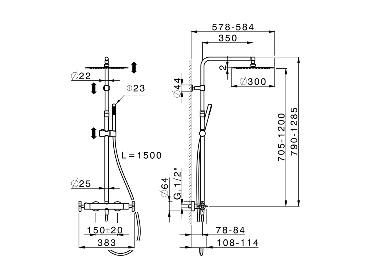 Columna termostática ducha 2 funciones GRACE_GSC8401D - v1