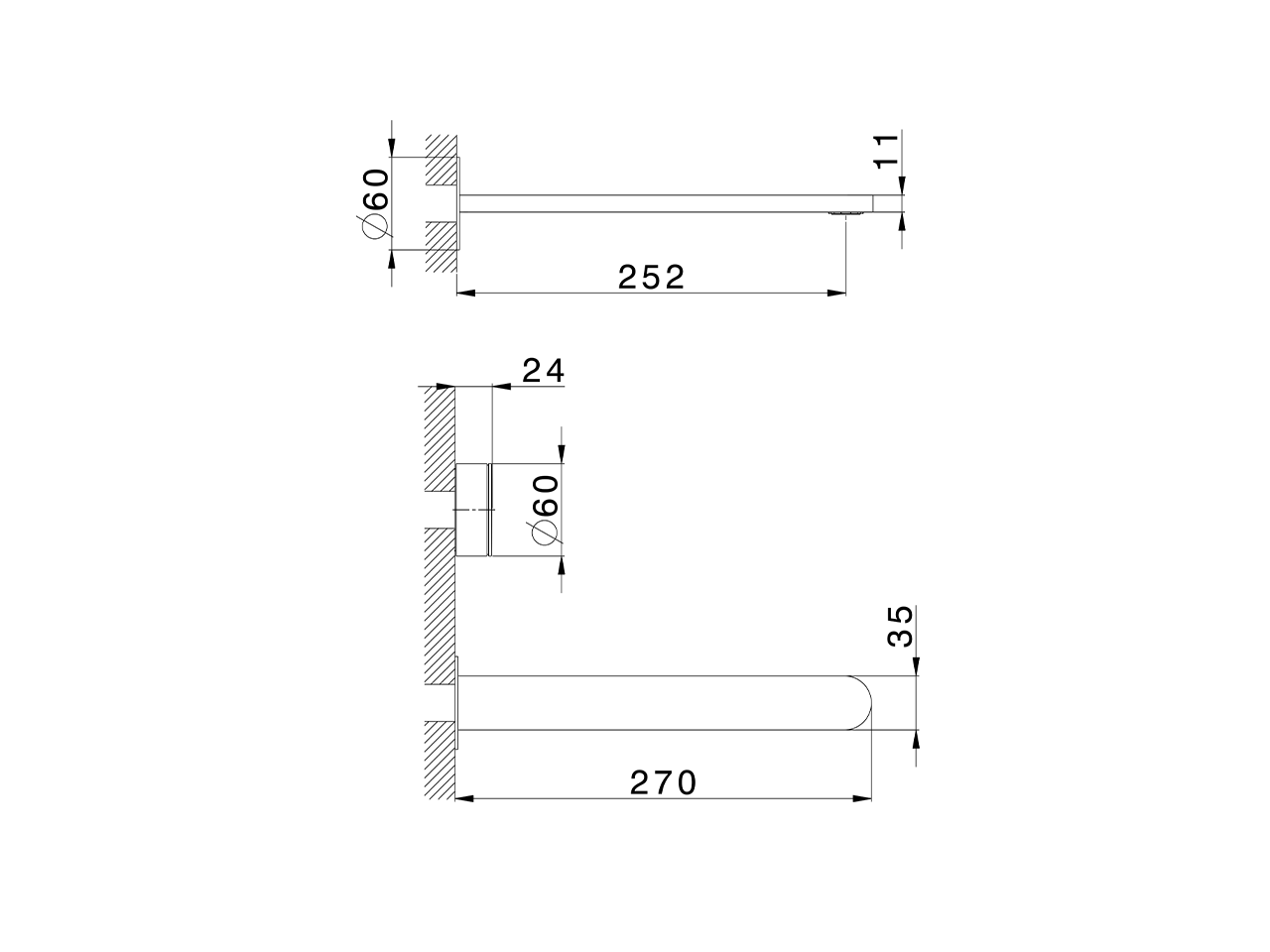 Parte externa lavabo de pared DUO SINCRONIA_I3013511 - v1