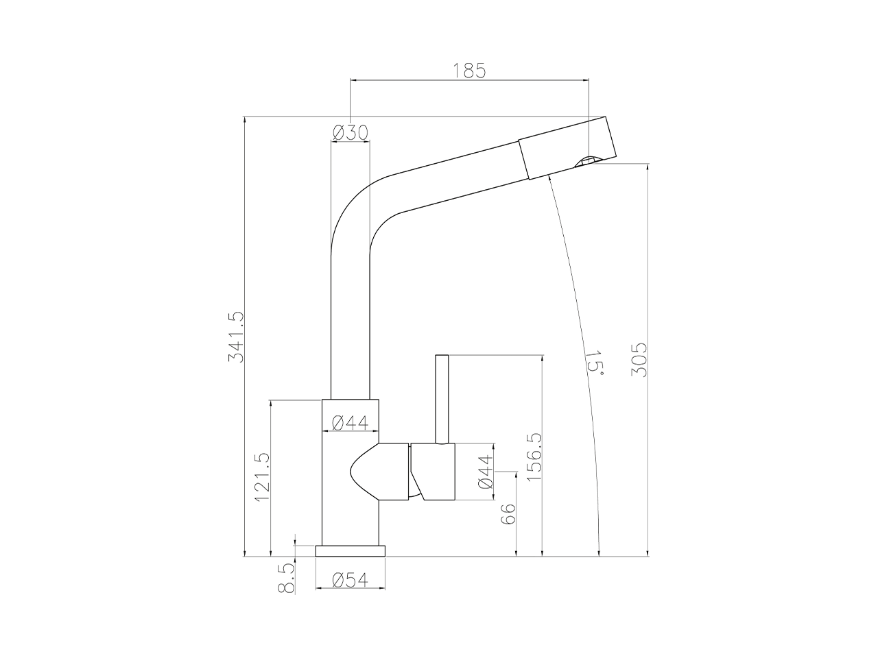 Fregadero monomando INOX con ducha extraible KITCHEN_LC000070 - v1