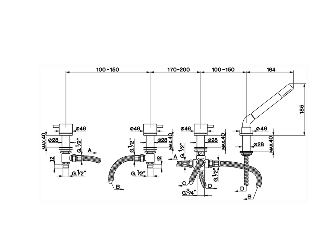 Borde bañera 4 agujeros LESS MINIMAL_LM000290 - v1
