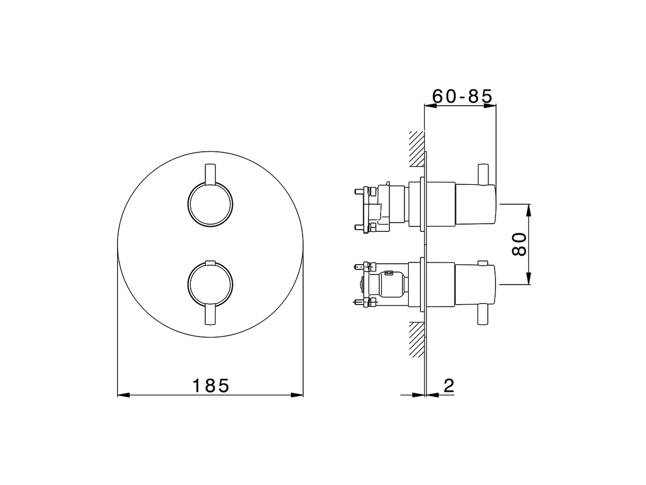 Conjunto Termostático para One-Box LESS MINIMAL_LM0BT030 - v1