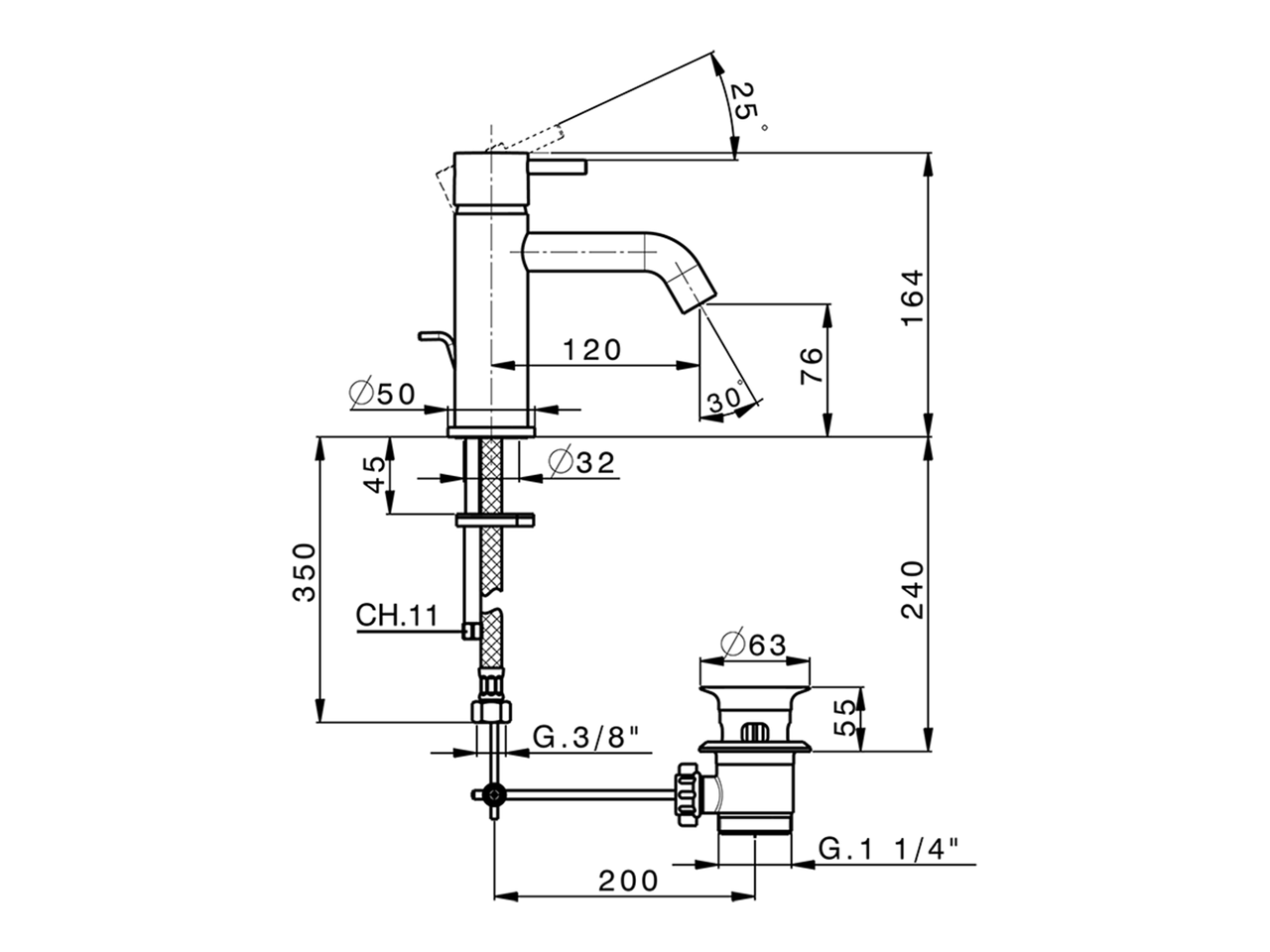 Lavabo monomando NUOVA LESS_LN000510 - v1