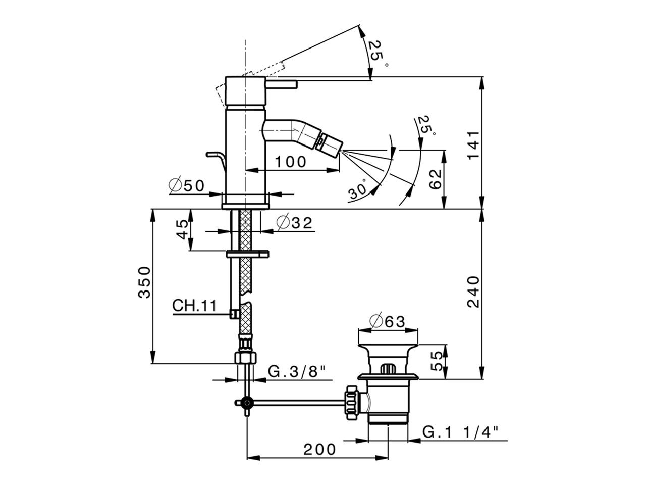 Bidé monomando NUOVA LESS_LN000550 - v1