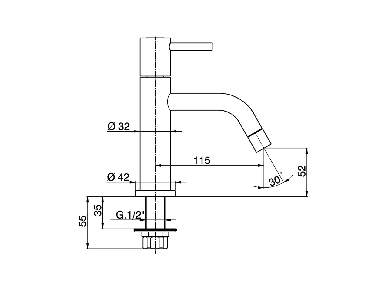 Grifo de un sólo agua NUOVA LESS_LN000900 - v1
