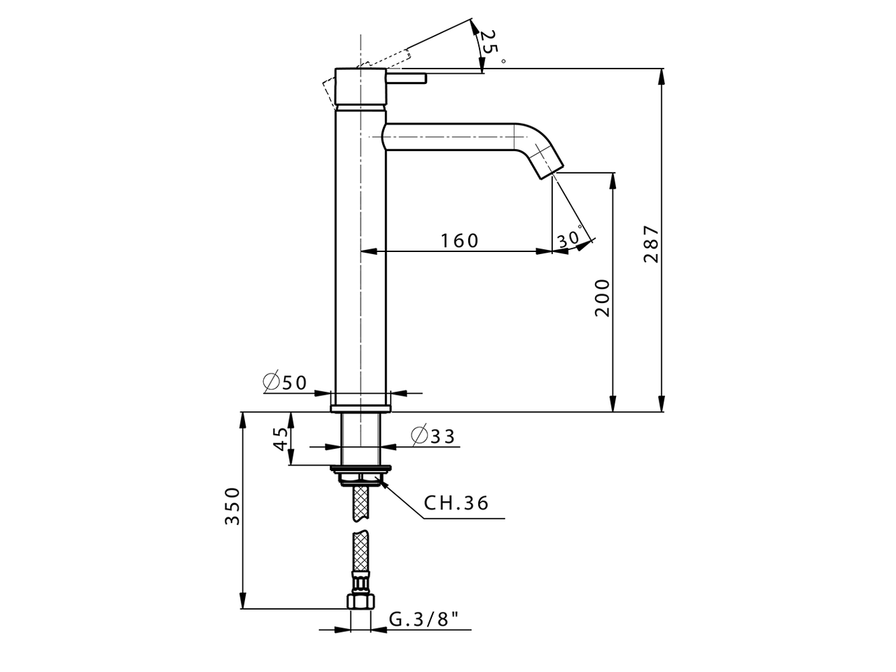 Lavabo monomando alto NUOVA LESS_LN003540 - v1