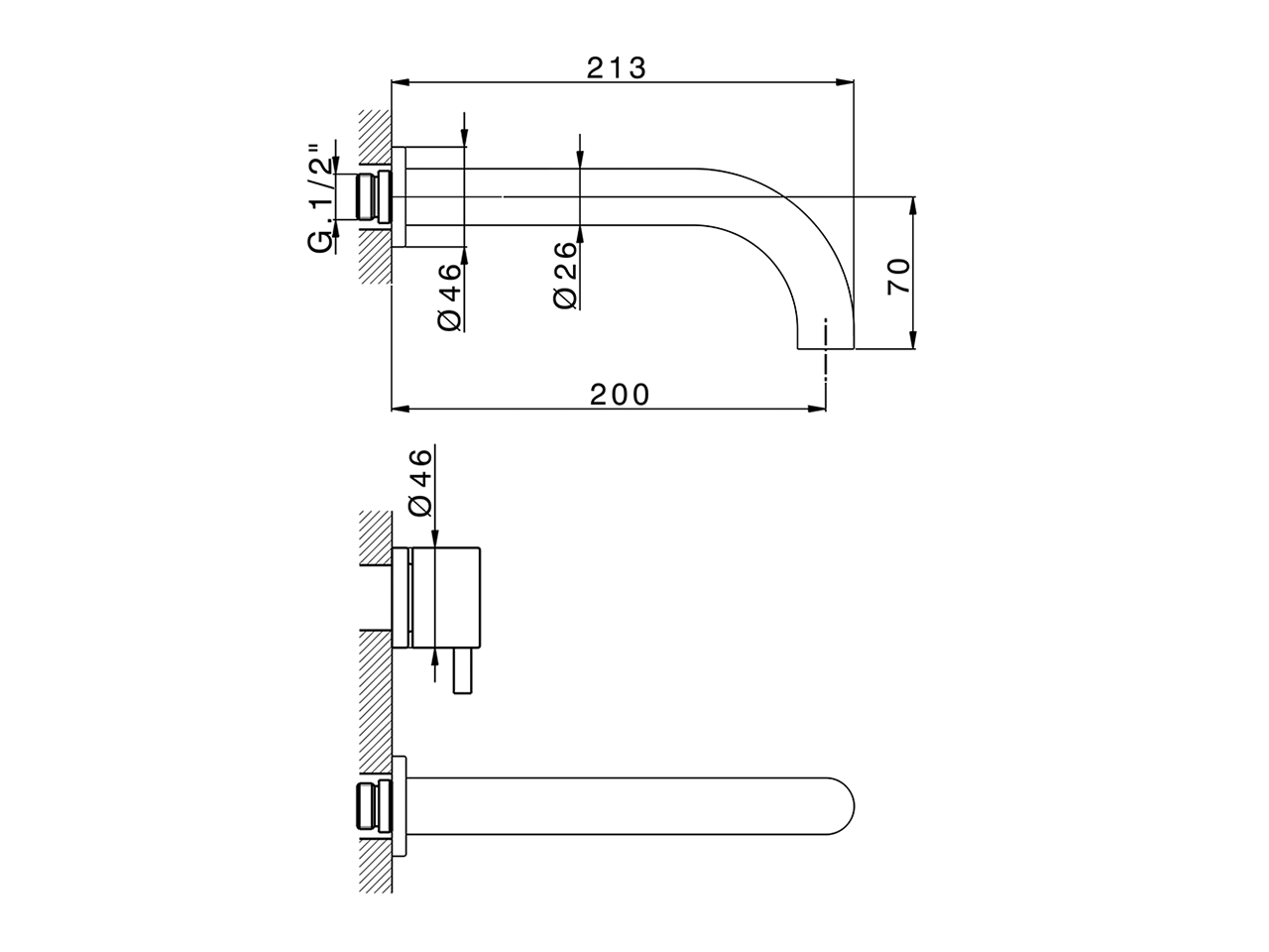 Parte externa lavabo de pared NUOVA LESS_LN013513 - v1
