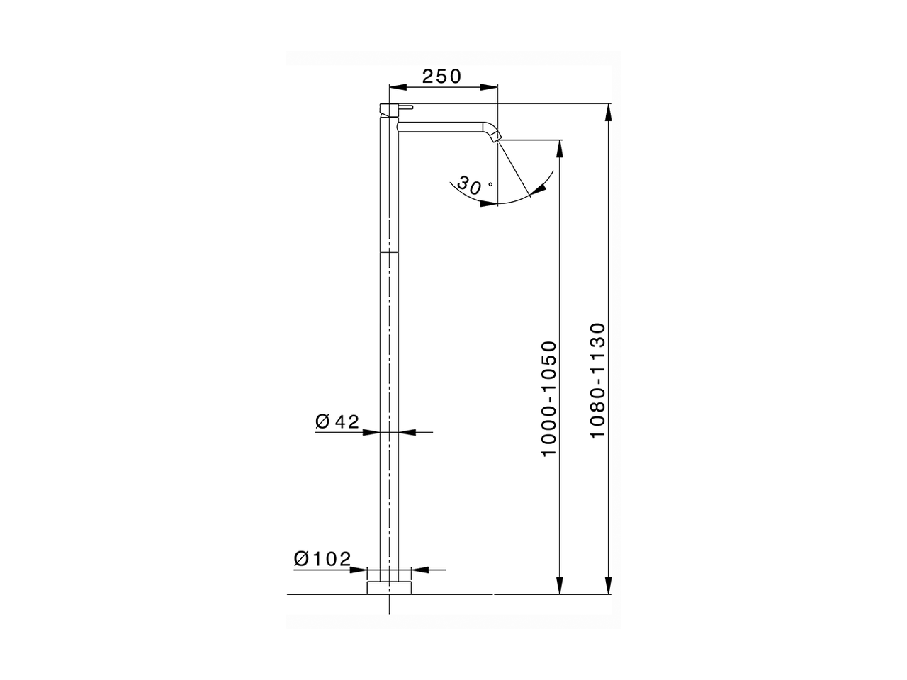Parte externa monomando de suelo NUOVA LESS_LN014510 - v1