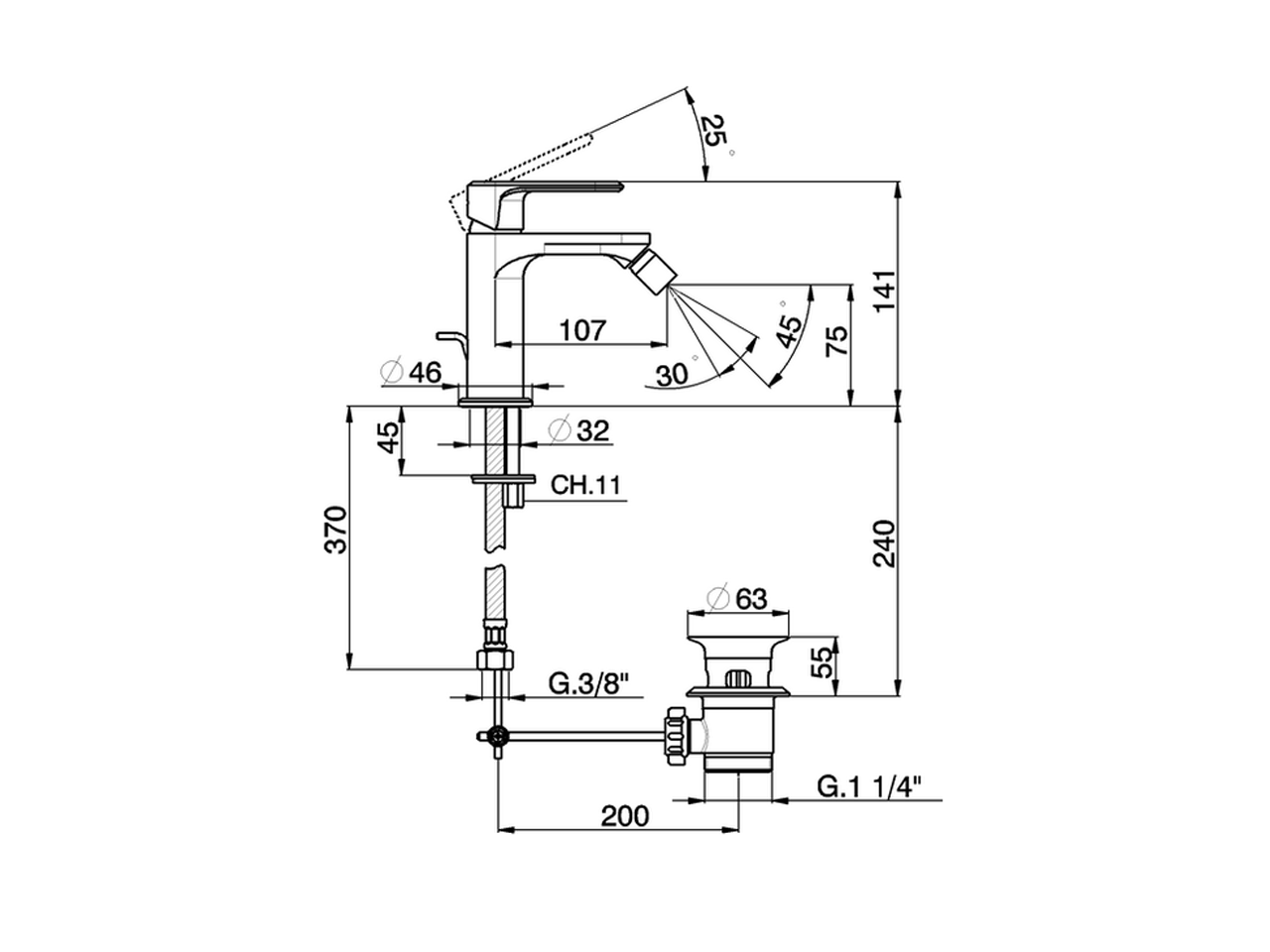 Bidé monomando LINEAVIVA_LV000550 - v1