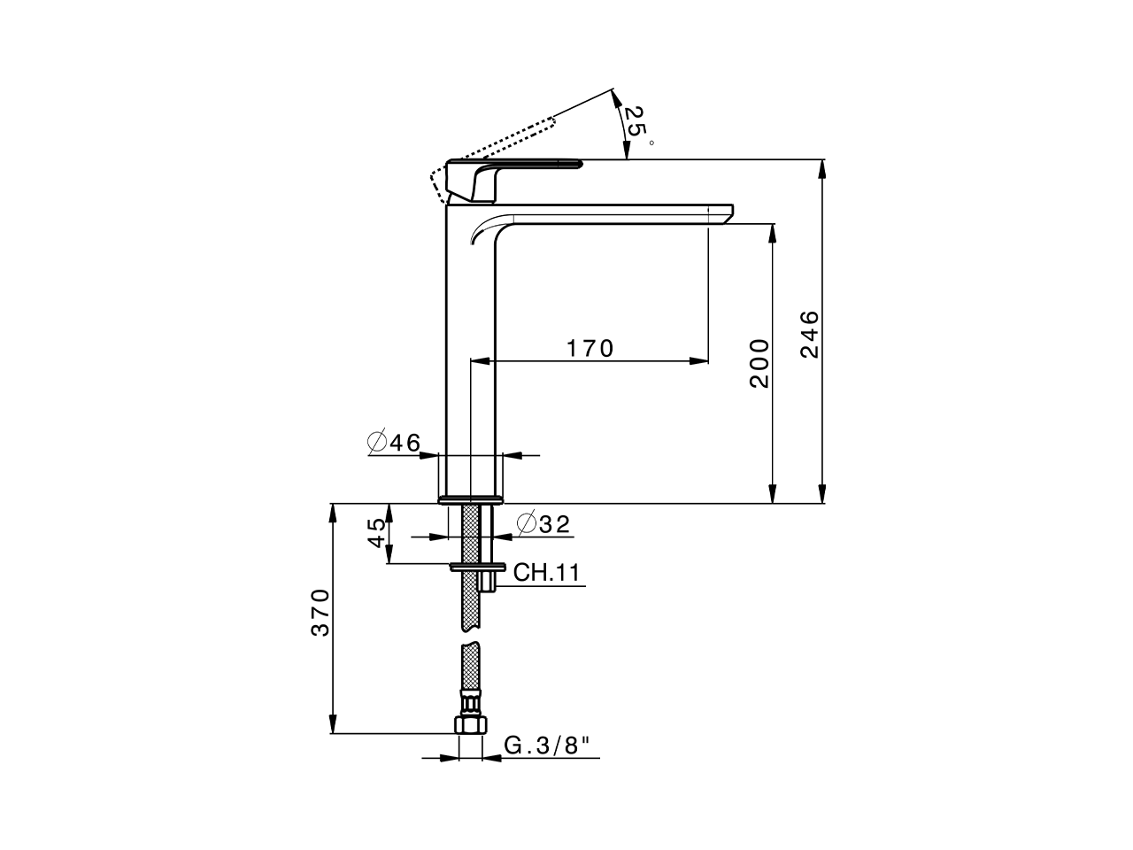 Lavabo monomando alto LINEAVIVA_LV003554 - v1