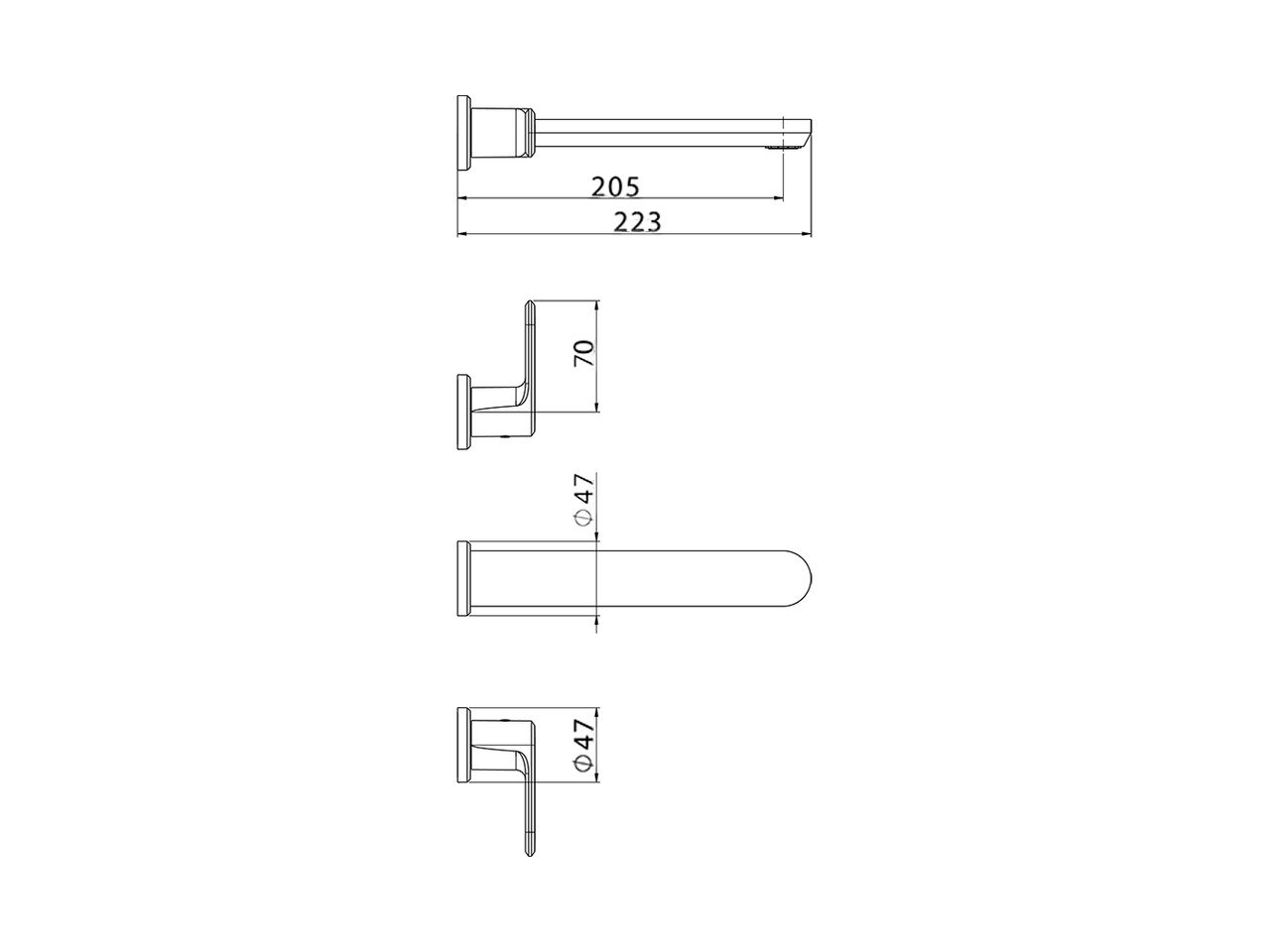 Parte externa lavabo de pared LINEAVIVA_LV013510 - v1