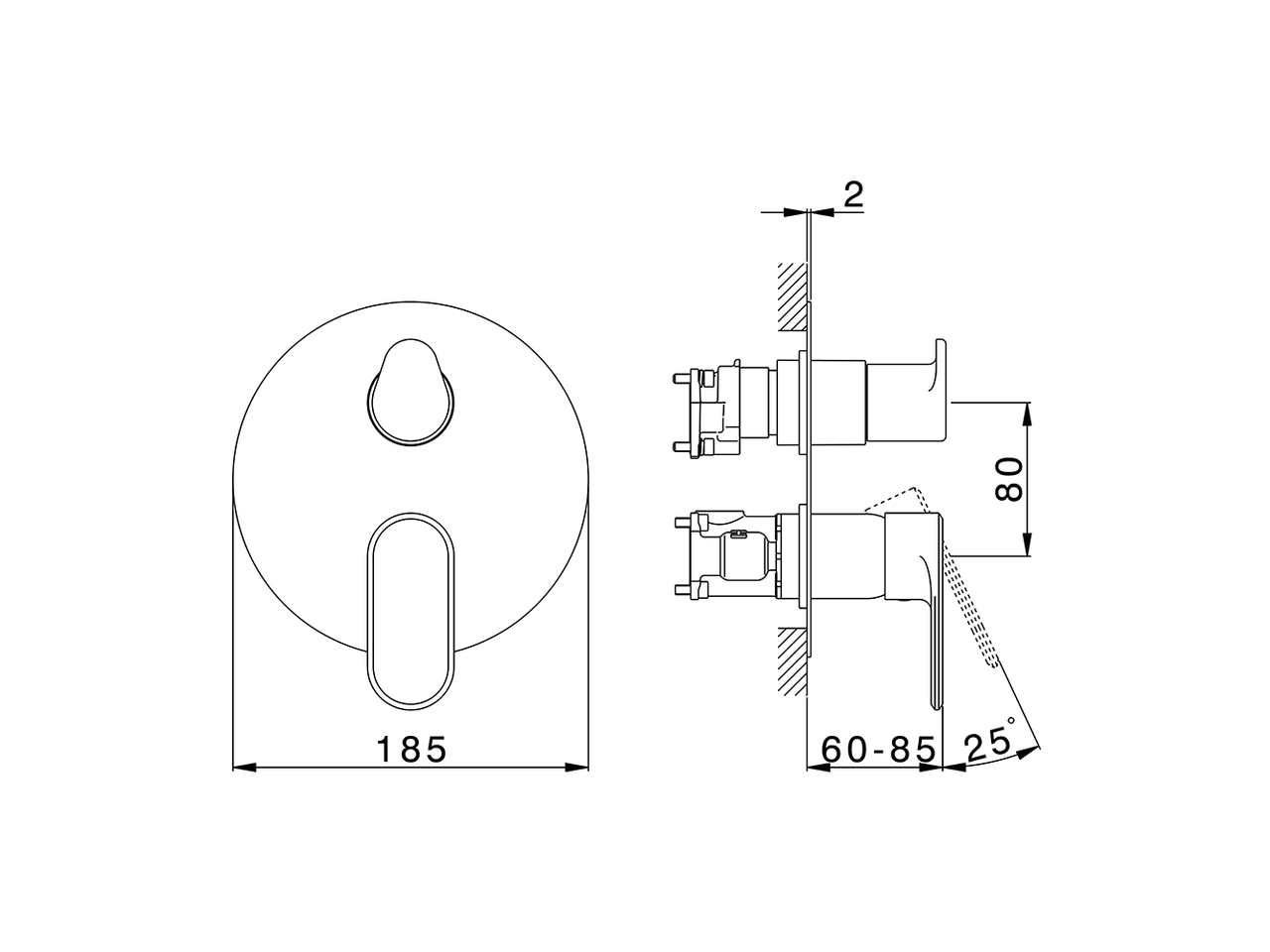 Conjunto Monomando para One-Box LINEAVIVA_LV0BM030 - v1