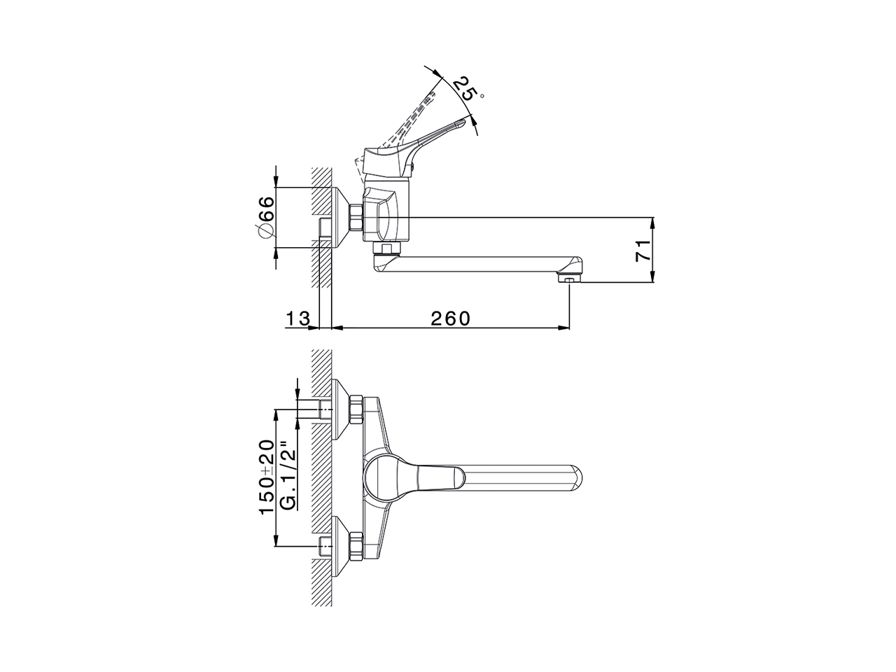 Fregadero monomando de pared KITCHEN_M3000400 - v1