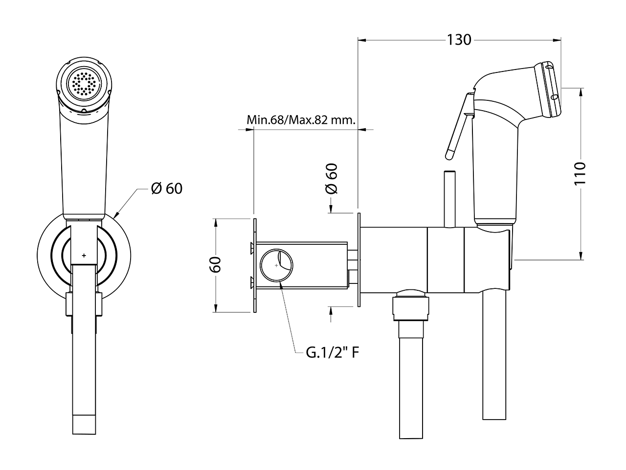 Kit ducha higiénica para bidé DUCHAS HIGIÉNICAS_M3007945 - v1