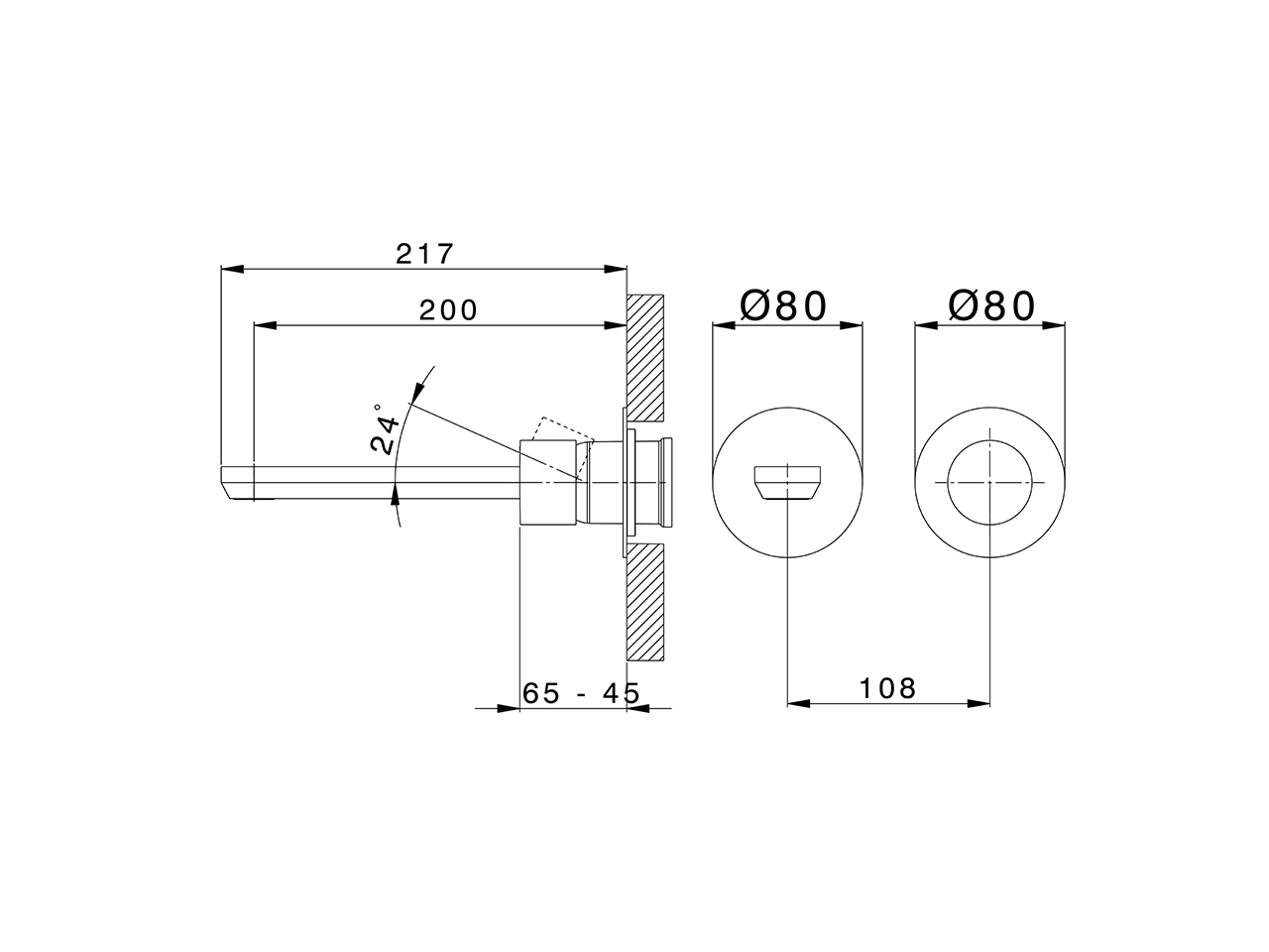 Parte externa monomando lavabo de pared PURA ENCANTO_N1005516 - v1
