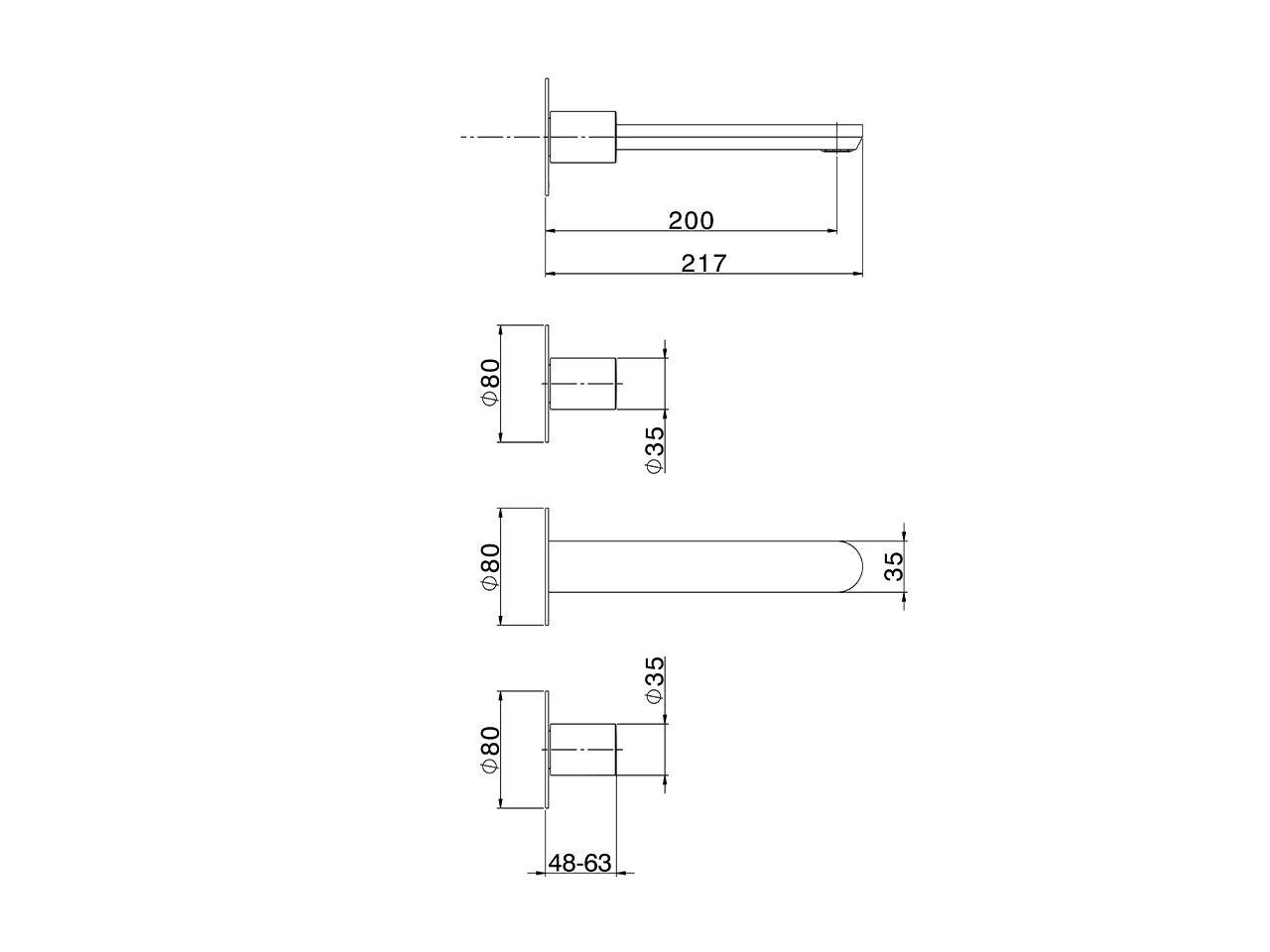 Parte externa lavabo de pared PURA ENCANTO_N1013510 - v1