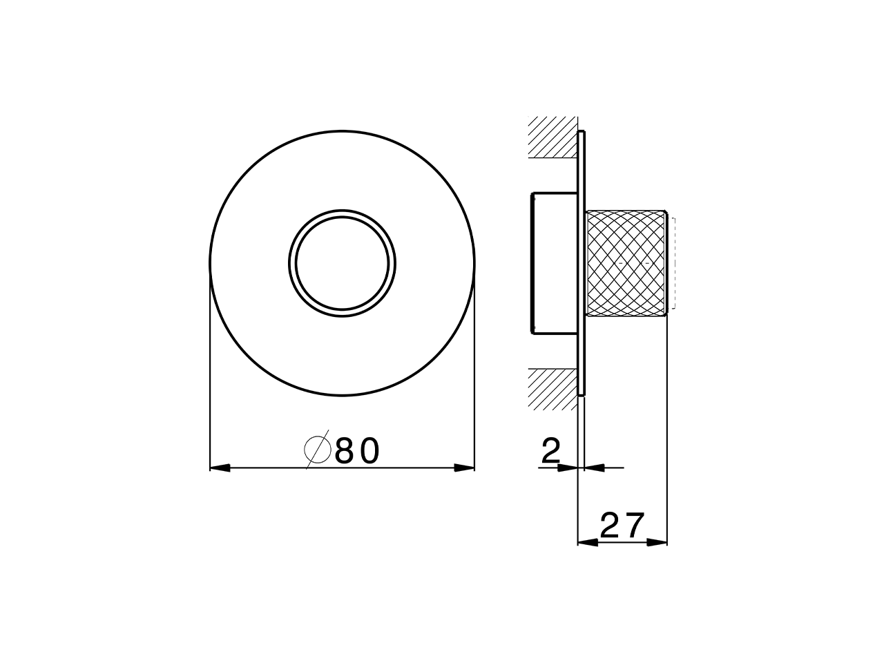 Parte externa para Push&Shower individual PUSH&SHOWER_PS1G6110 - v1