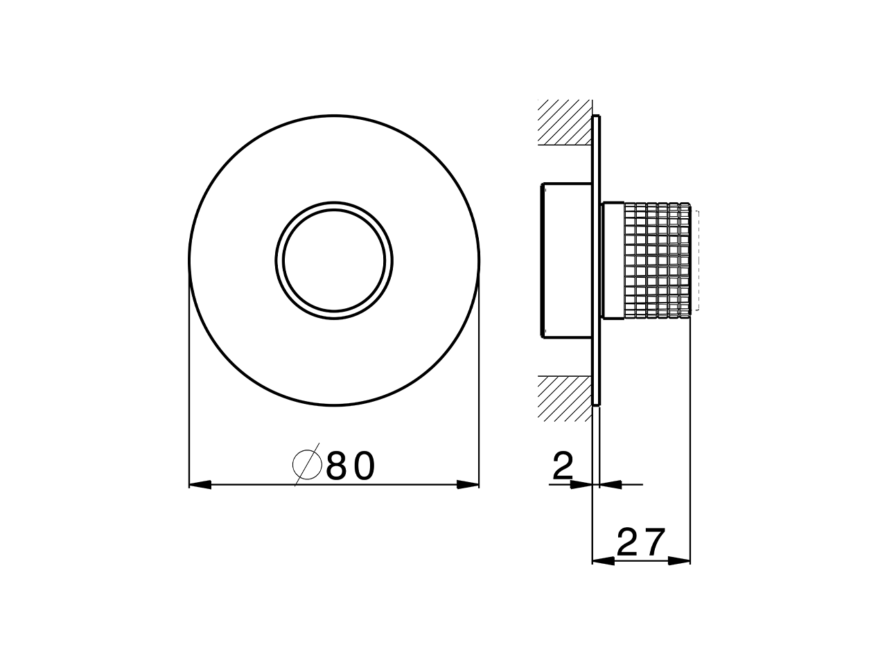 Parte externa para Push&Shower individual PUSH&SHOWER_PS1G6120 - v1