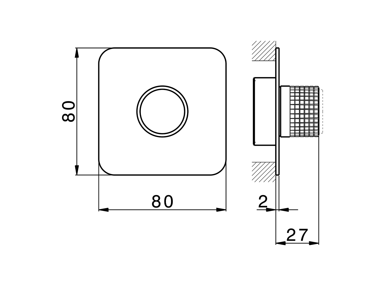 Parte externa para Push&Shower individual PUSH&SHOWER_PS1G6220 - v1