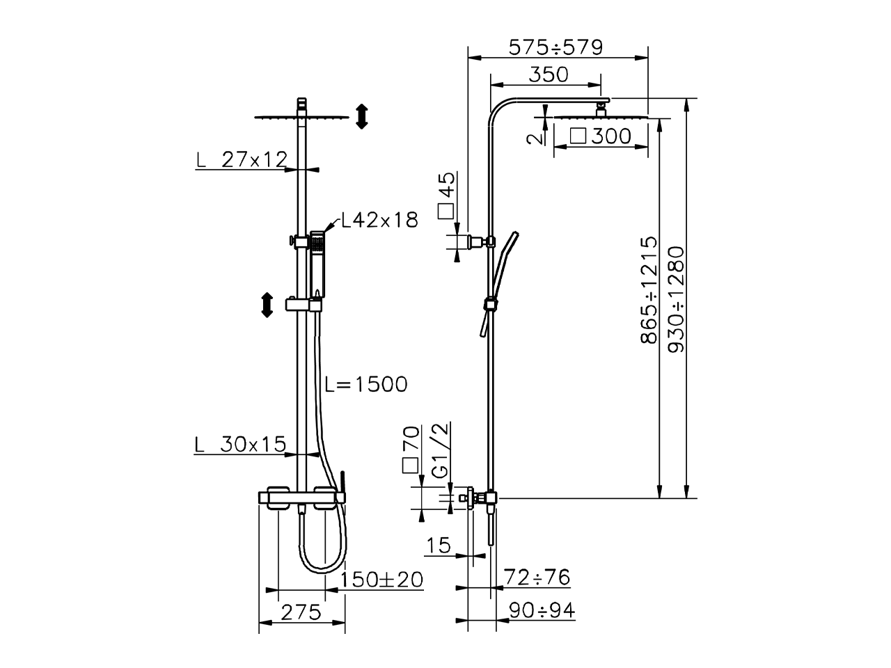 Columna monomando ducha 2 funciones COLUMNAS DUCHA_QT1R4031 - v1