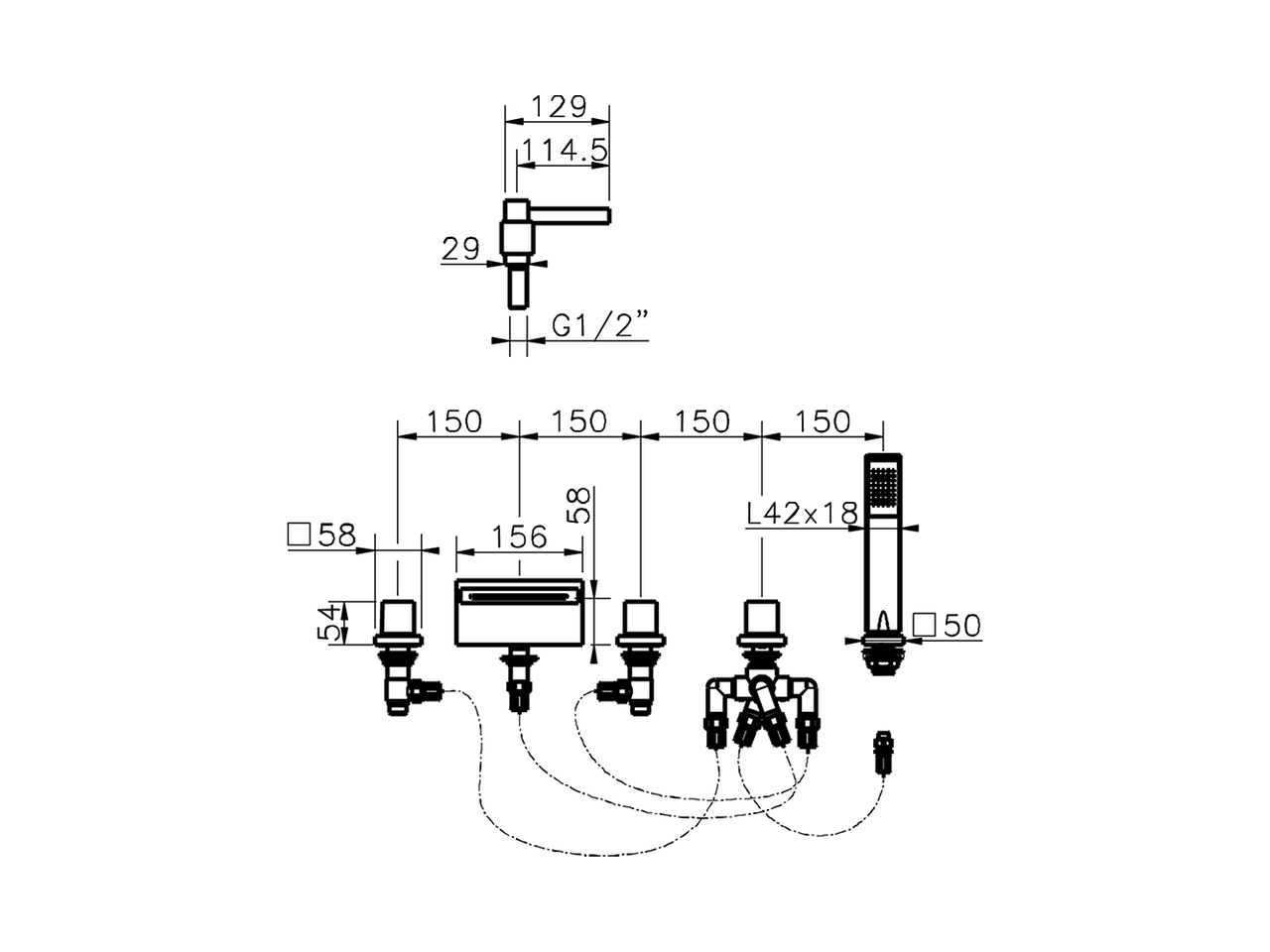 Borde bañera 5 agujeros ROADSTER ACCENT_RA000260 - v1