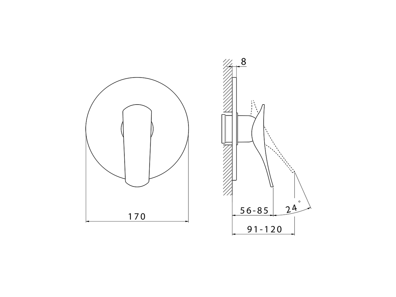 Parte externa monomando ducha empotrada ROADSTER ACCENT_RA003000 - v1