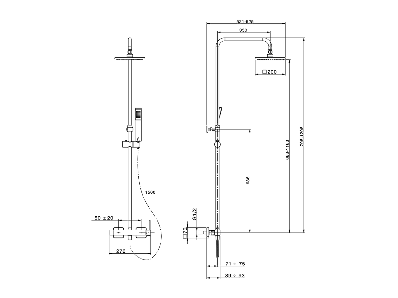 Columna monomando ducha 2 funciones COLUMNAS DUCHA_RA004021 - v1