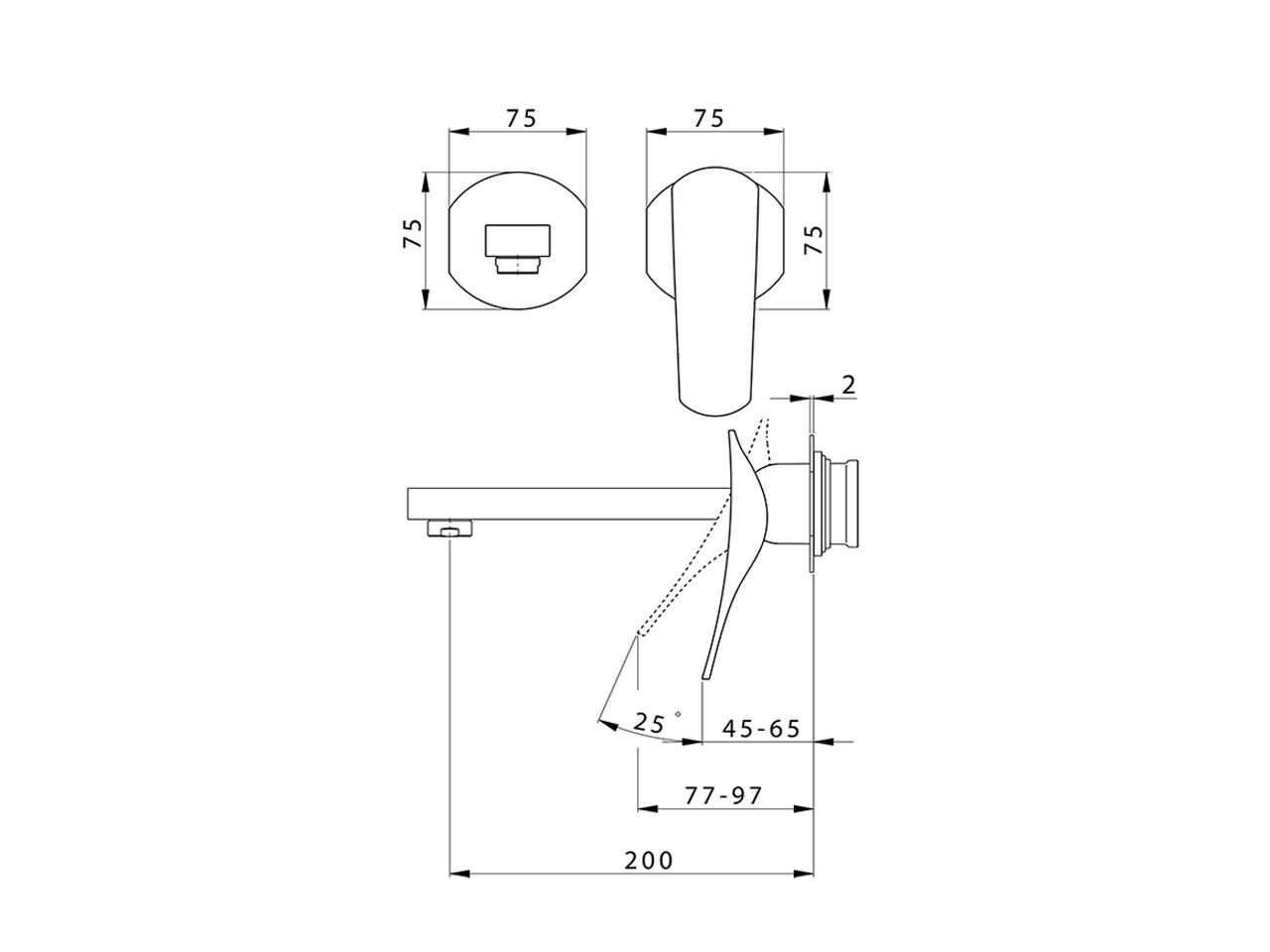 Parte externa monomando lavabo de pared ROADSTER ACCENT_RA005510 - v1