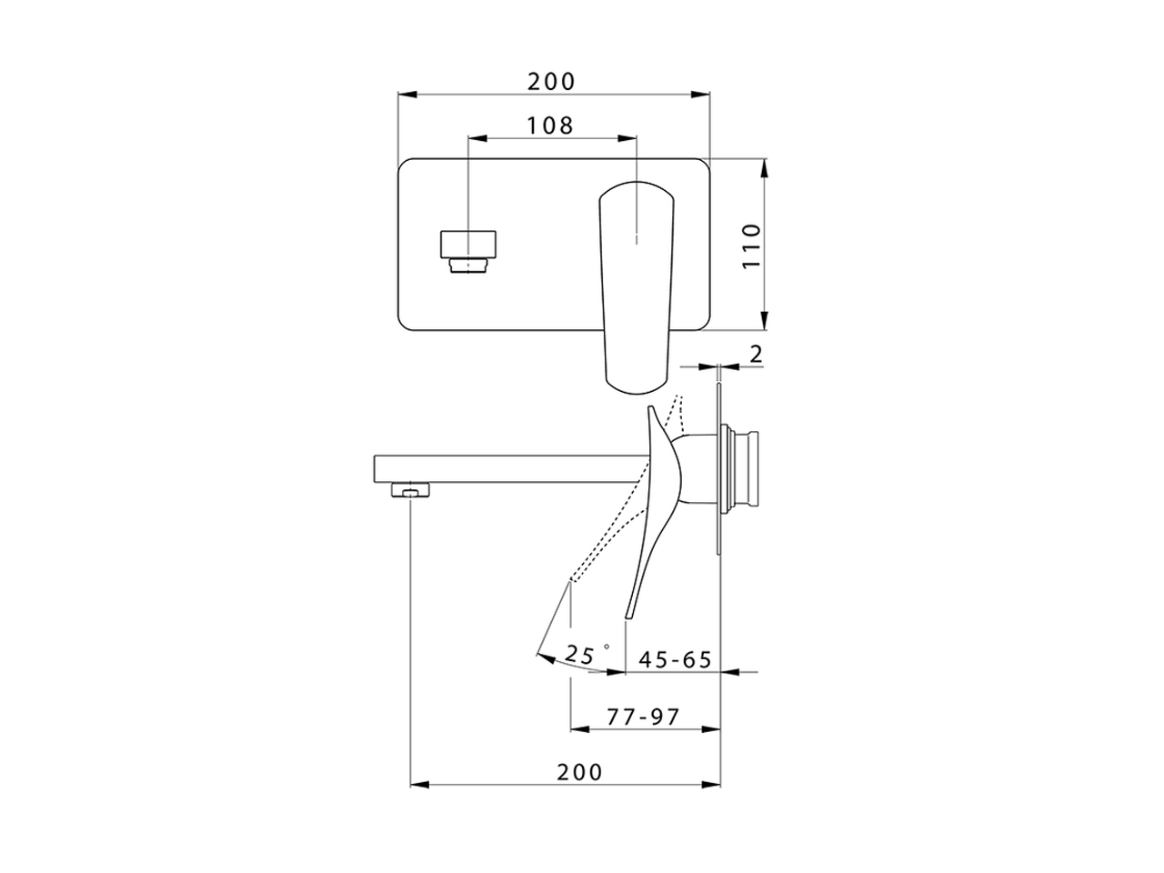Parte externa monomando lavabo de pared ROADSTER ACCENT_RA005511 - v1