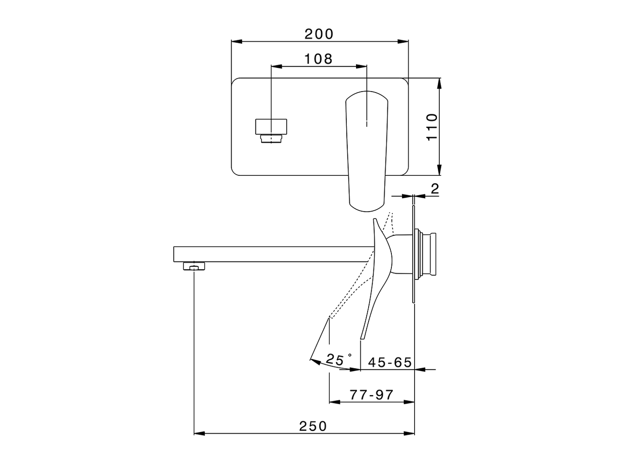 Parte externa monomando lavabo de pared ROADSTER ACCENT_RA005513 - v1