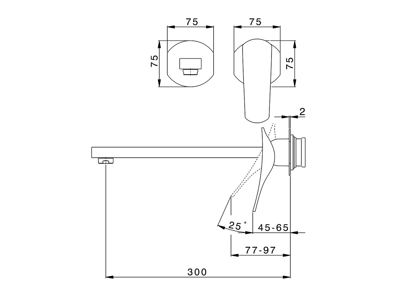 Parte externa monomando lavabo de pared ROADSTER ACCENT_RA005514 - v1