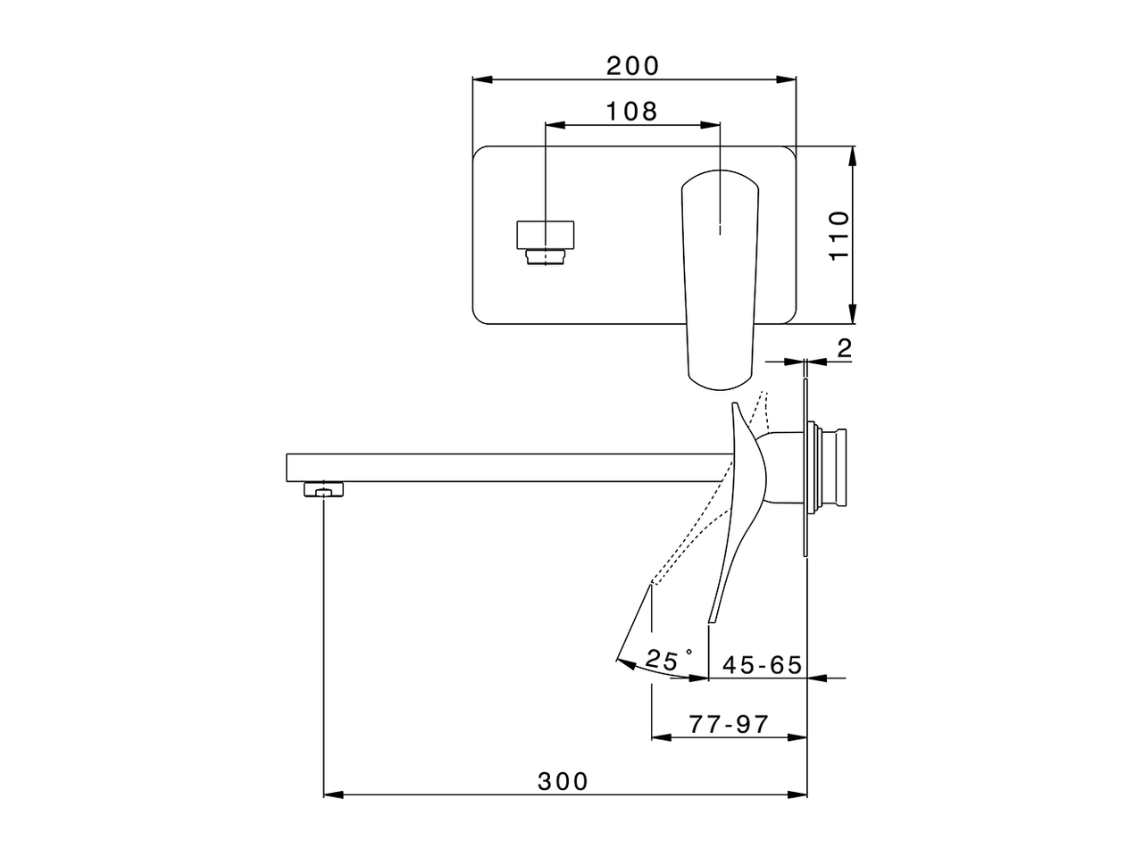 Parte externa monomando lavabo de pared ROADSTER ACCENT_RA005515 - v1