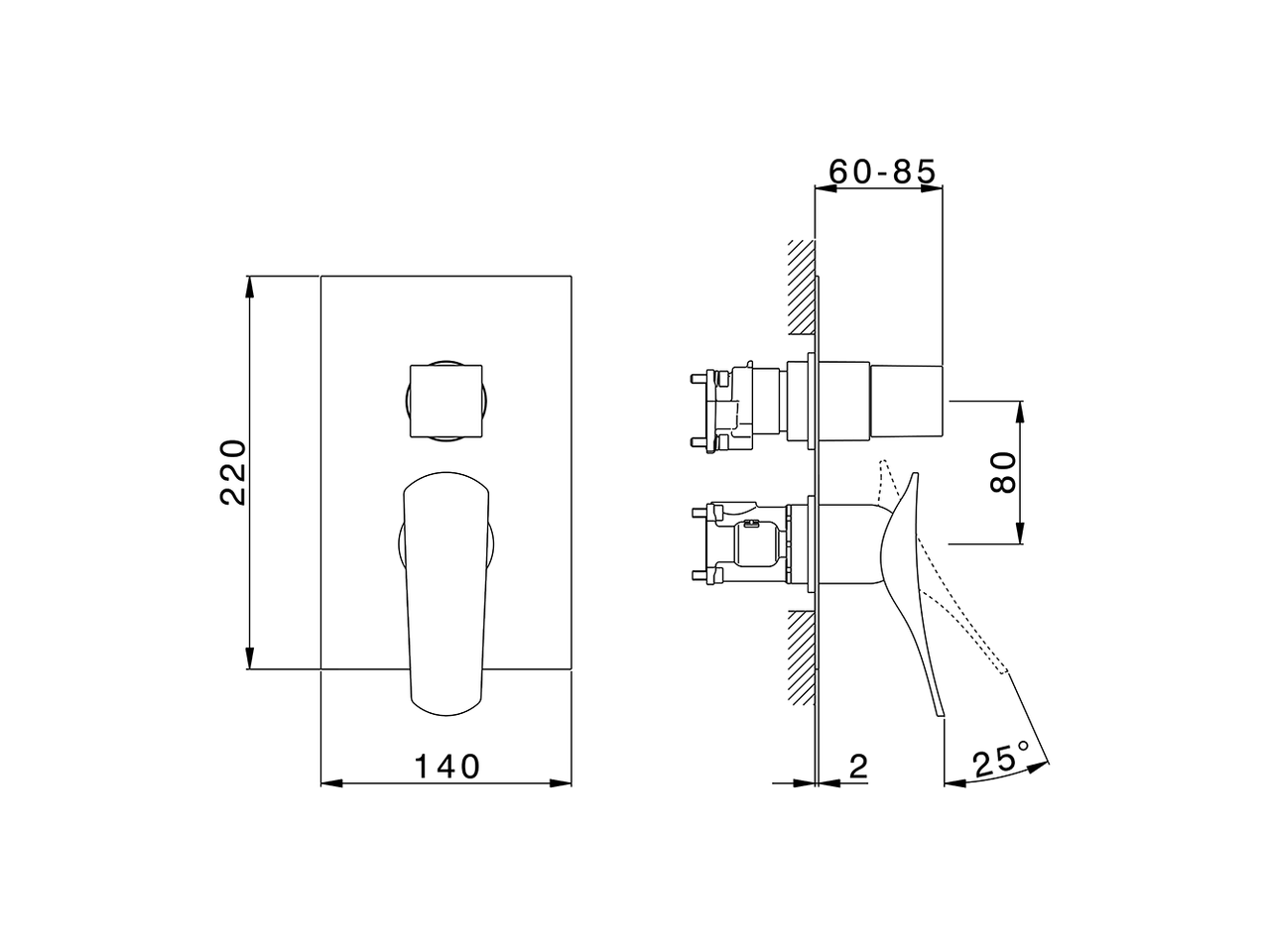 Conjunto Monomando para One-Box ONE BOX_RA0BM030 - v1