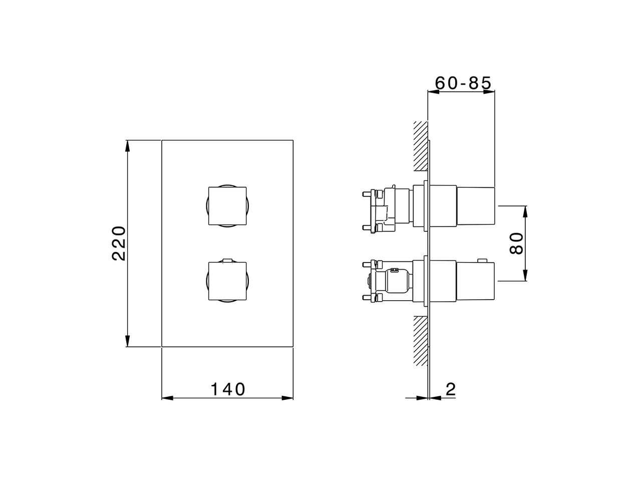 Conjunto Termostático para One-Box ROADSTER ACCENT_RA0BT030 - v1