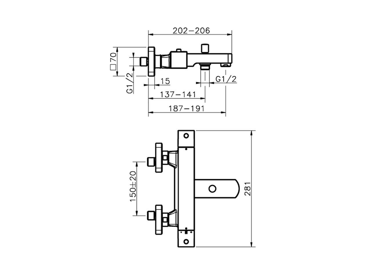 Bañera termostática ROADSTER ACCENT_RAT27010 - v1