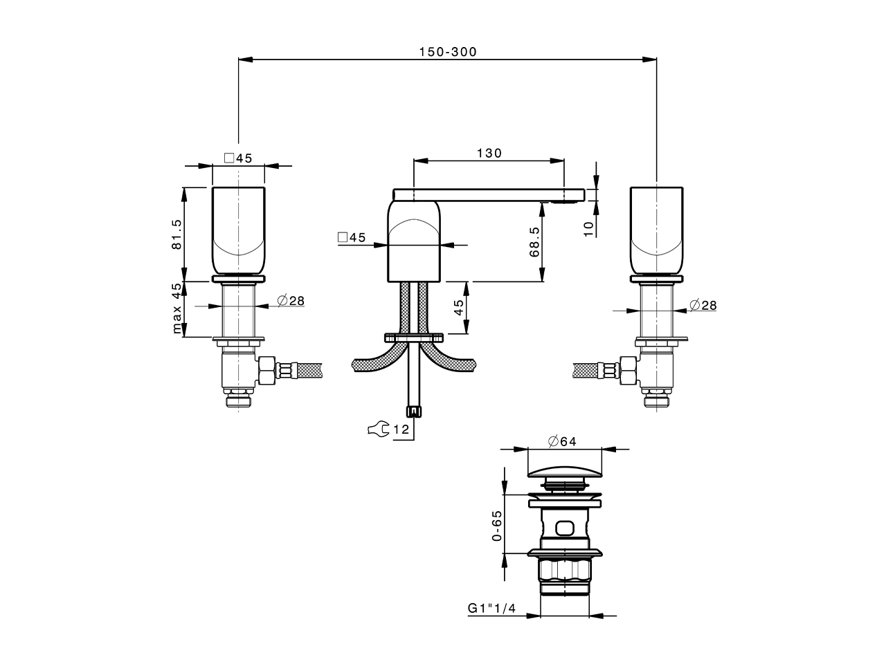 Lavabo 3 agujeros HI-RISE_RI001020 - v1