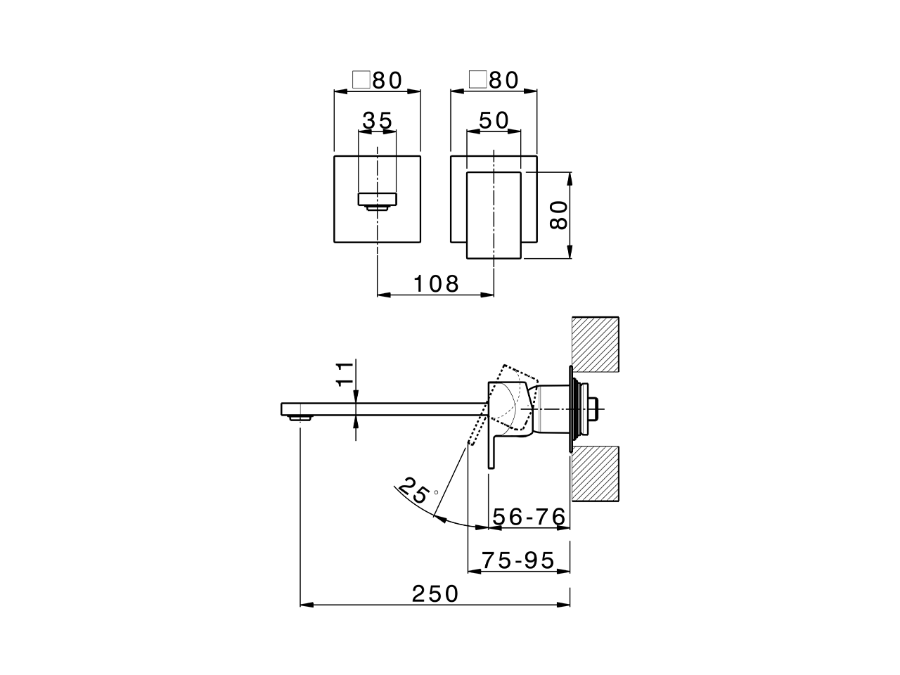 Parte externa monomando lavabo de pared HI-RISE_RI005511 - v1