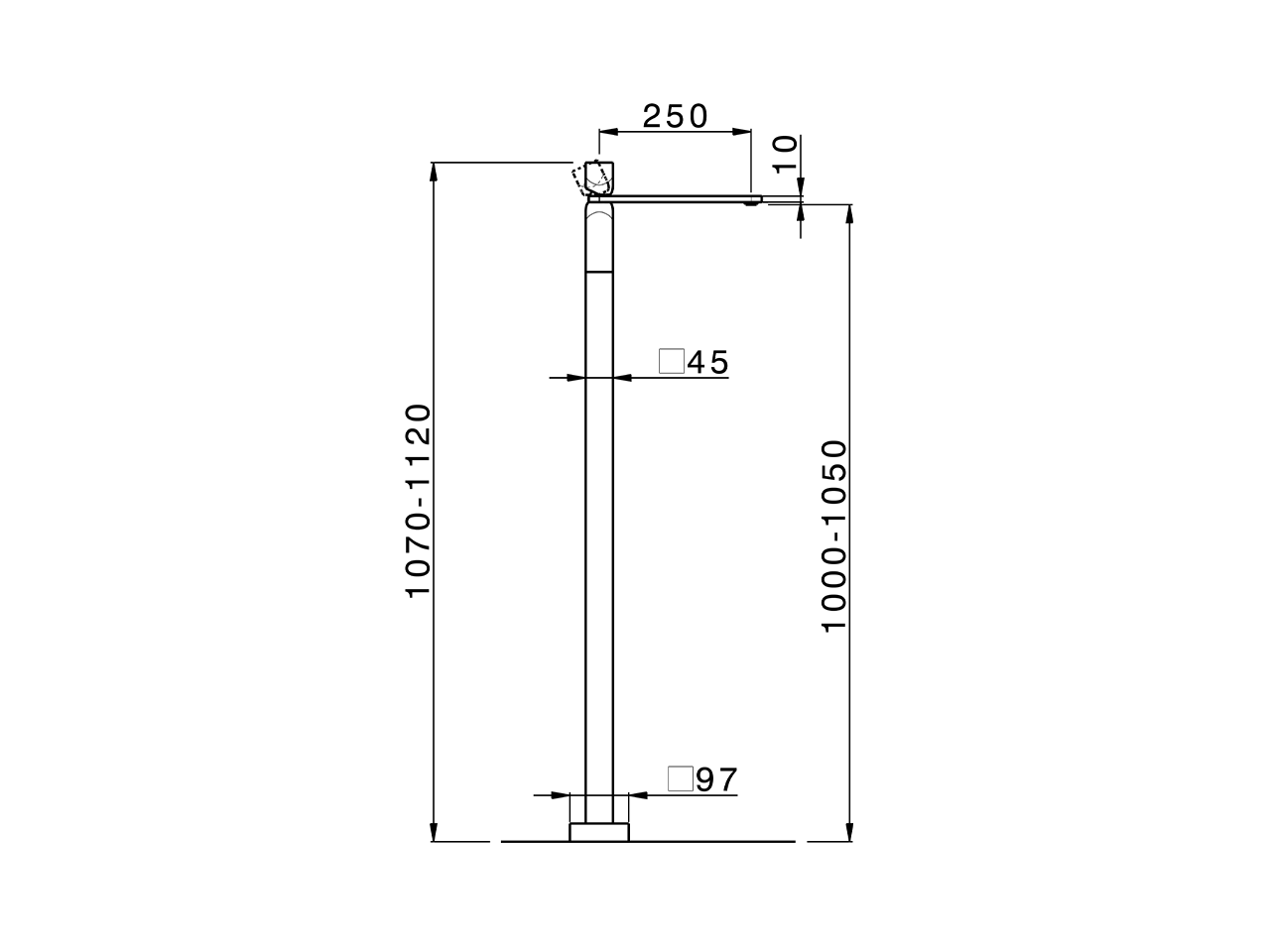Parte externa monomando de suelo HI-RISE_RI014514 - v1