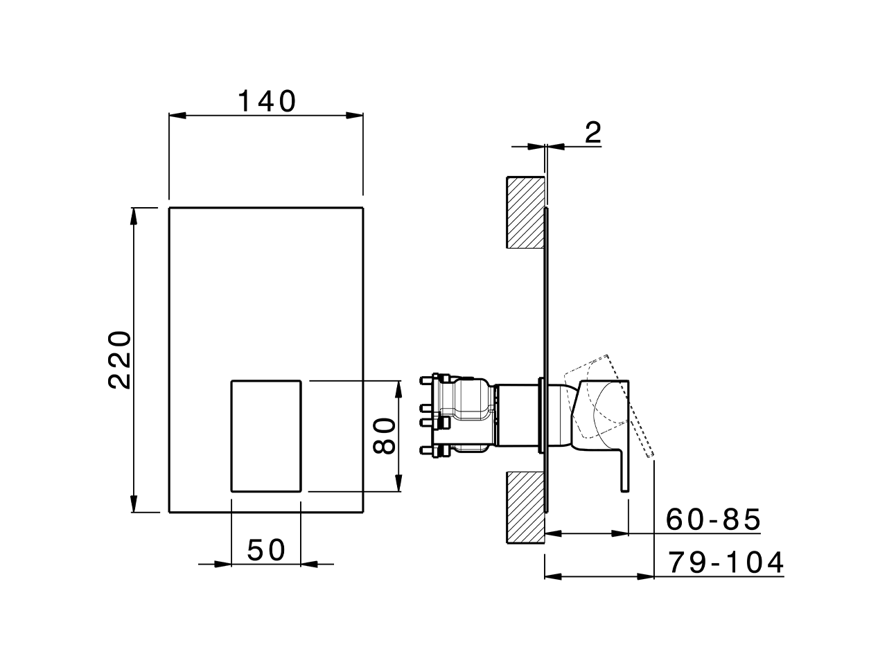 Conjunto Monomando para One-Box HI-RISE_RI0BM010 - v1