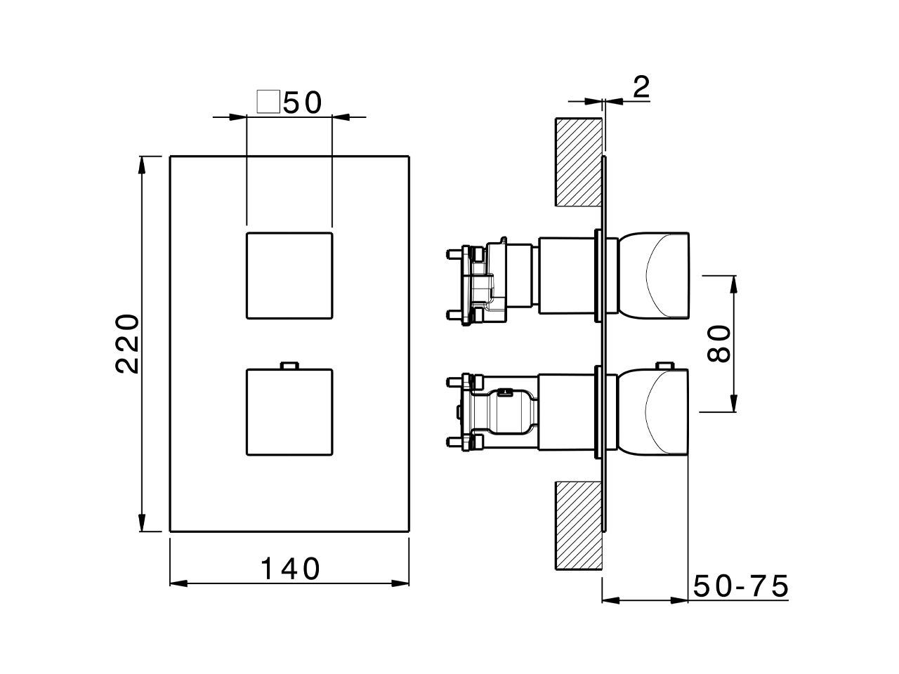 Conjunto Termostático para One-Box HI-RISE_RI0BT030 - v1