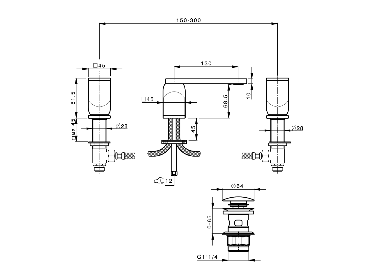 Lavabo 3 agujeros HI-RISE_RM001020 - v1