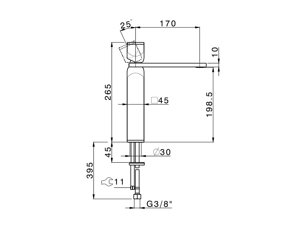 Lavabo monomando alto HI-RISE_RM003544 - v1