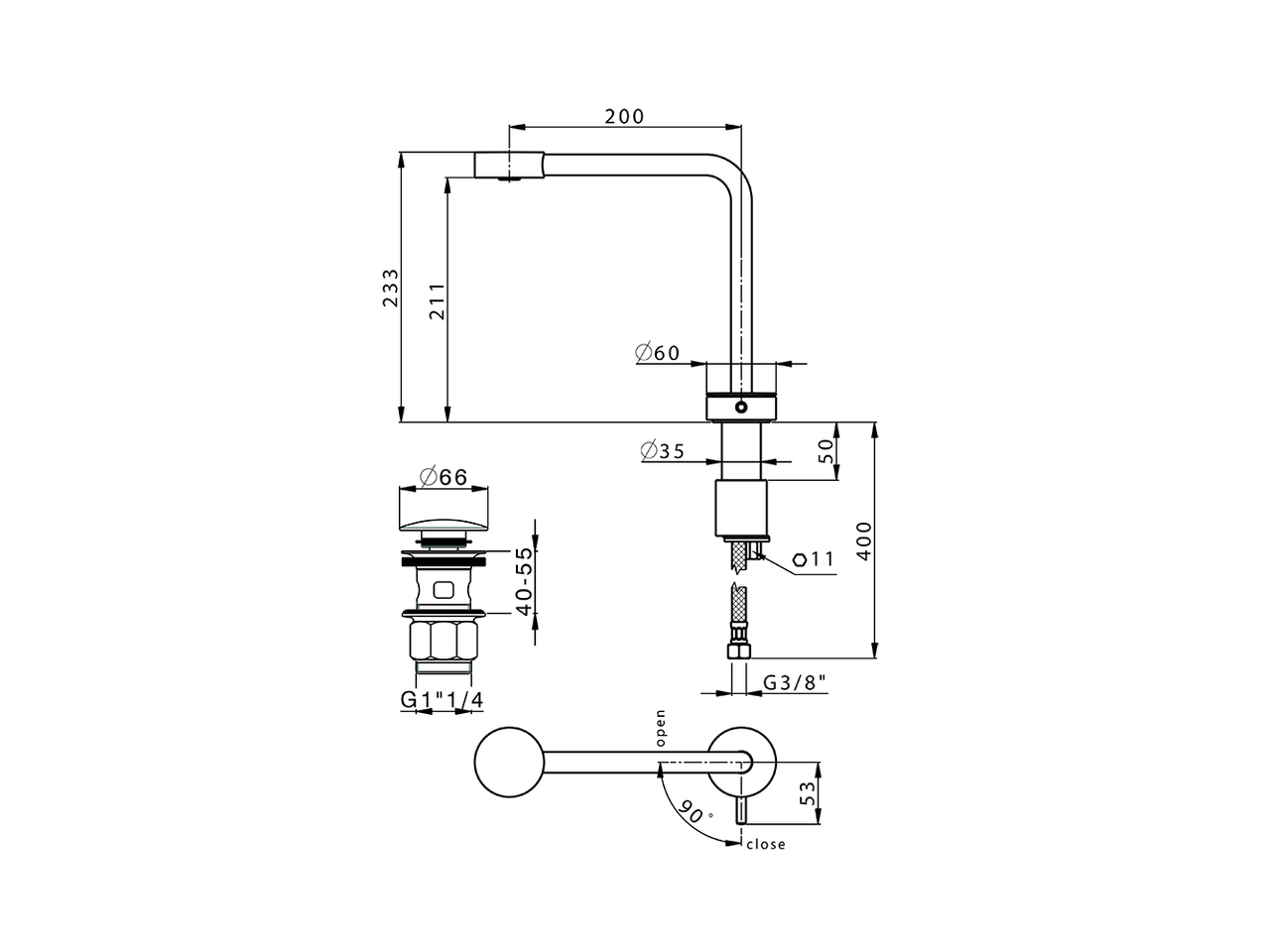 Lavabo monomando alto SLIM_SM001710 - v1