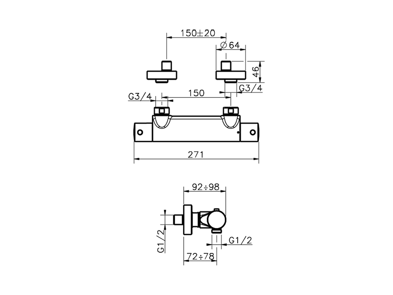 Ducha termostática SLIM_SMT01010 - v1