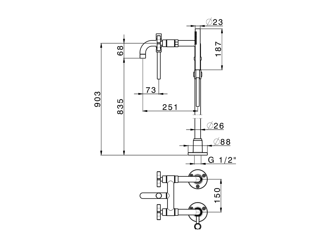 Bañera sobre columnas de suelo GRACE_GS004200 - v1