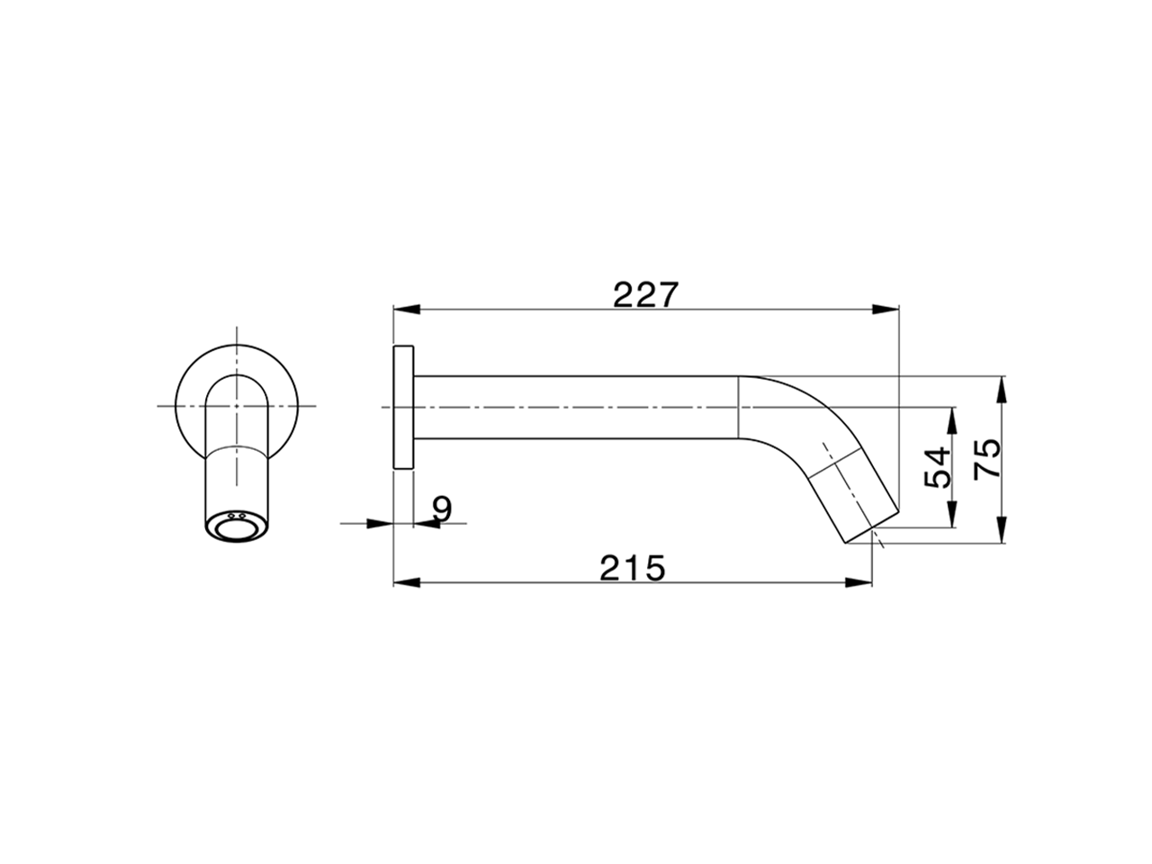 Grifo sólo agua fría de pared electrónico TRONIC_TN001421 - v1