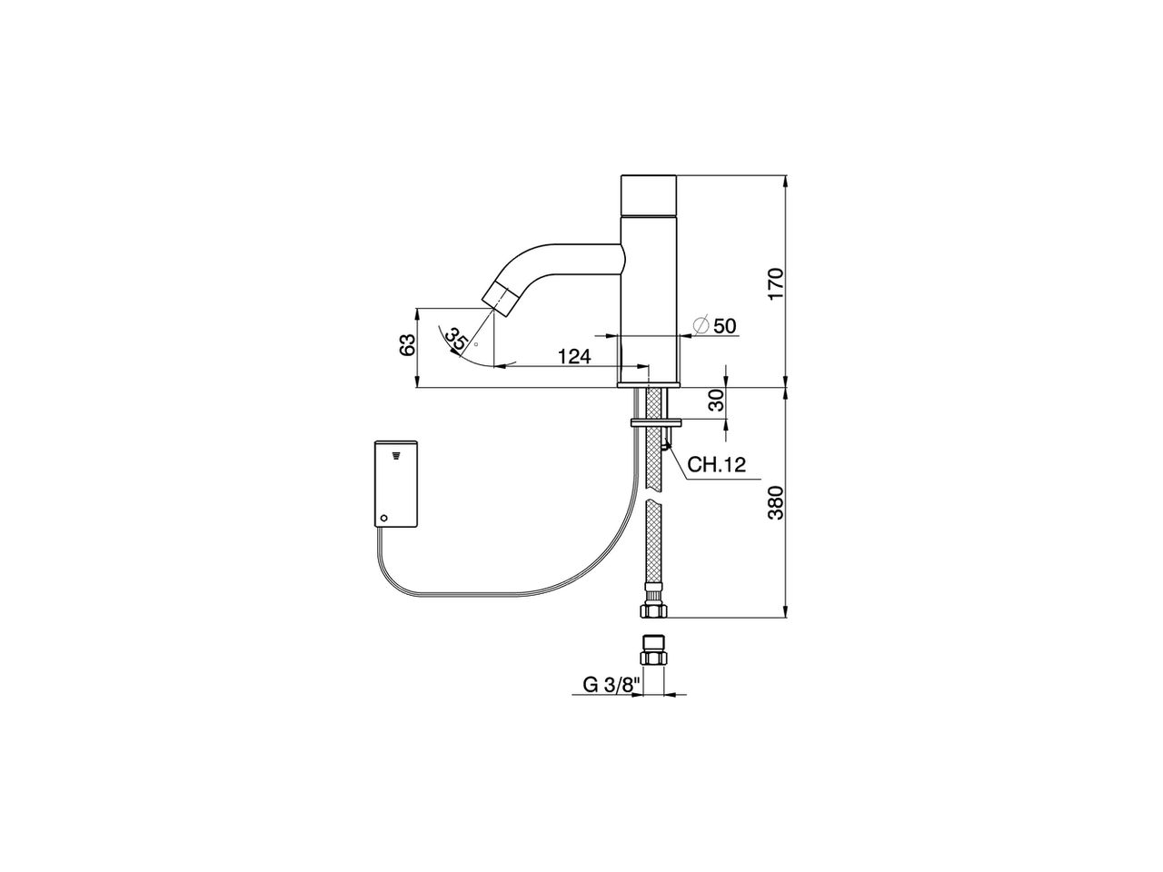 Grifo lavabo electrónico TRONIC_TN001540 - v1