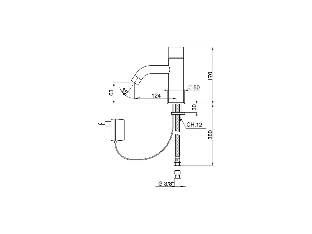 Grifo lavabo electrónico TRONIC_TN001541 - v1