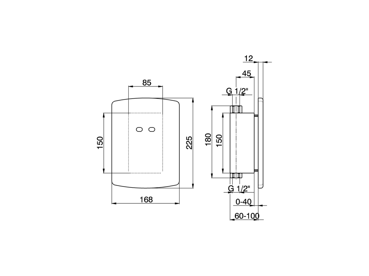 Urinario electrónico empotrado TRONIC_TN002710 - v1