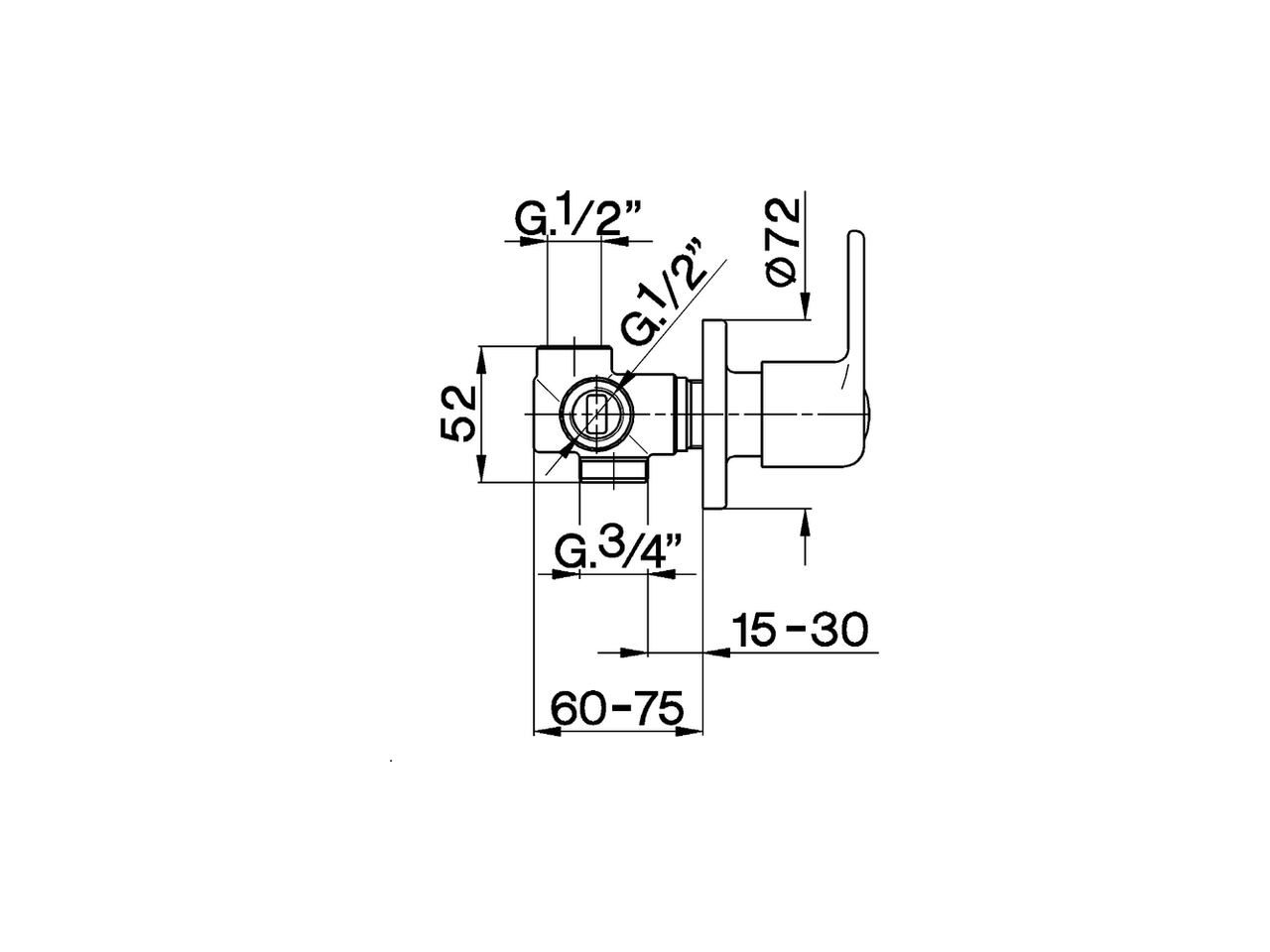 Desviador empotrado 2 salidas TR_TR000200 - v1