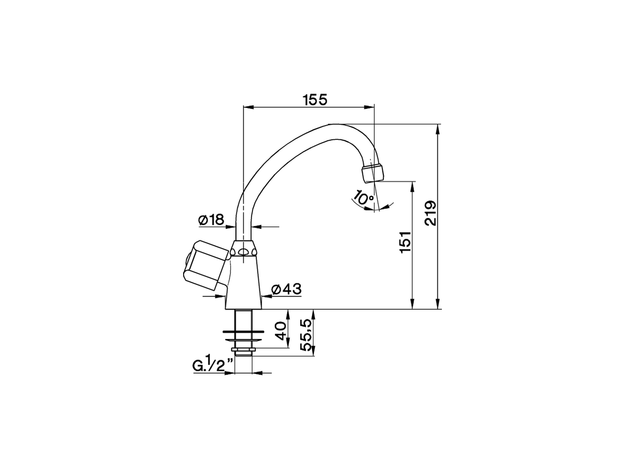 Grifo de un sólo agua TR_TR000746 - v1